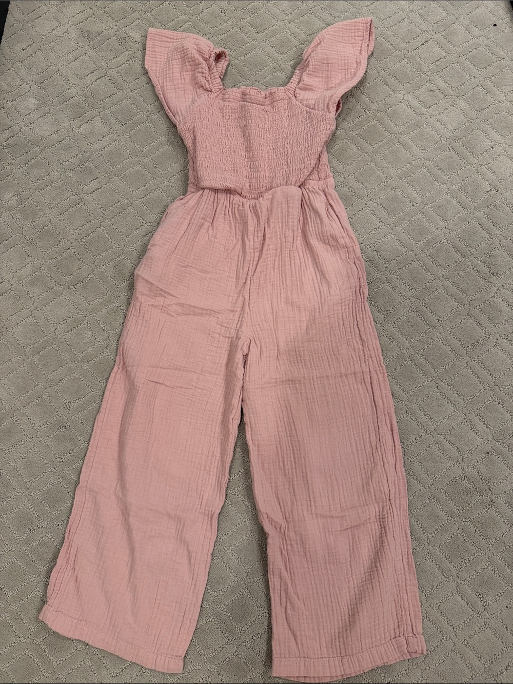 Cat & Jack Pink Cotton Gauze Wide-Leg Jumpsuit